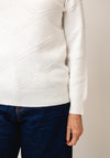 Micha Diamond Textured Knit Roll Neck Jumper, White