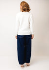 Micha Diamond Textured Knit Roll Neck Jumper, White