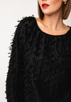Micha Fringe Detail Blouse, Black