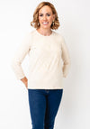 Micha Chain Embellished Cropped Sleeve Top, Beige