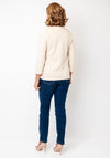 Micha Chain Embellished Cropped Sleeve Top, Beige