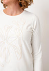 Micha Chain Embellished Cropped Sleeve Top, White