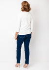 Micha Chain Embellished Cropped Sleeve Top, White