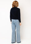 Micha Textured Knit V Neck Jumper, Navy