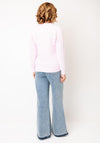 Micha Textured Knit V Neck Jumper, Light Pink