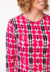 Micha Abstract Print Top, Pink