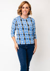 Micha Abstract Print Top, Blue