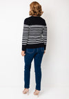 Micha Striped Fine Knit Jumper, Navy & White