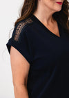 Micha Basic with Detail T-Shirt, Navy