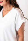 Micha Basic with Shoulder Detail T-Shirt, White