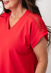 Micha Basic with Detail T-Shirt, Red