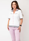 Micha Ribbed with Collar T-Shirt, White