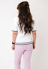 Micha Ribbed with Collar T-Shirt, White