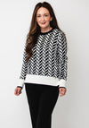 Micha Arrow Weave Geometric Print Jumper, Black Multi