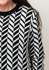 Micha Arrow Weave Geometric Print Jumper, Black Multi