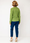 Micha Ribbed V Neck Sweater, Green