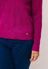 Micha Ribbed V Neck Sweater, Purple