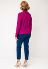 Micha Ribbed V Neck Sweater, Purple