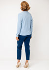 Micha Ribbed V Neck Sweater, Blue