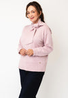 Micha Knit Tie Neck Jumper, Pink