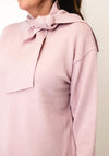 Micha Knit Tie Neck Jumper, Pink