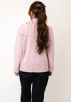 Micha Knit Tie Neck Jumper, Pink