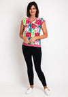 Micha Round Neck Patchwork Top & Cardigan Twinset, Pink