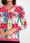 Micha Round Neck Patchwork Top & Cardigan Twinset, Pink