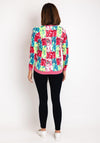 Micha Round Neck Patchwork Top & Cardigan Twinset, Pink
