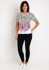 Micha Round Neck Leopard Print Top & Cardigan Twinset, Multi