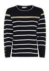 Micha Glitter Striped Jumper, Navy