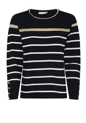 Micha Glitter Striped Jumper, Navy