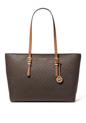 MICHAEL Michael Kors Quinn Large Signature Logo Tote Bag, Brown