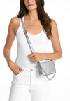 MICHAEL Michael Kors Bryant Pebbled Leather Convertible Pochette Crossbody Bag, Silver