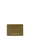 MICHAEL Michael Kors Jet Set Pebbled Leather Card Holder, Khaki