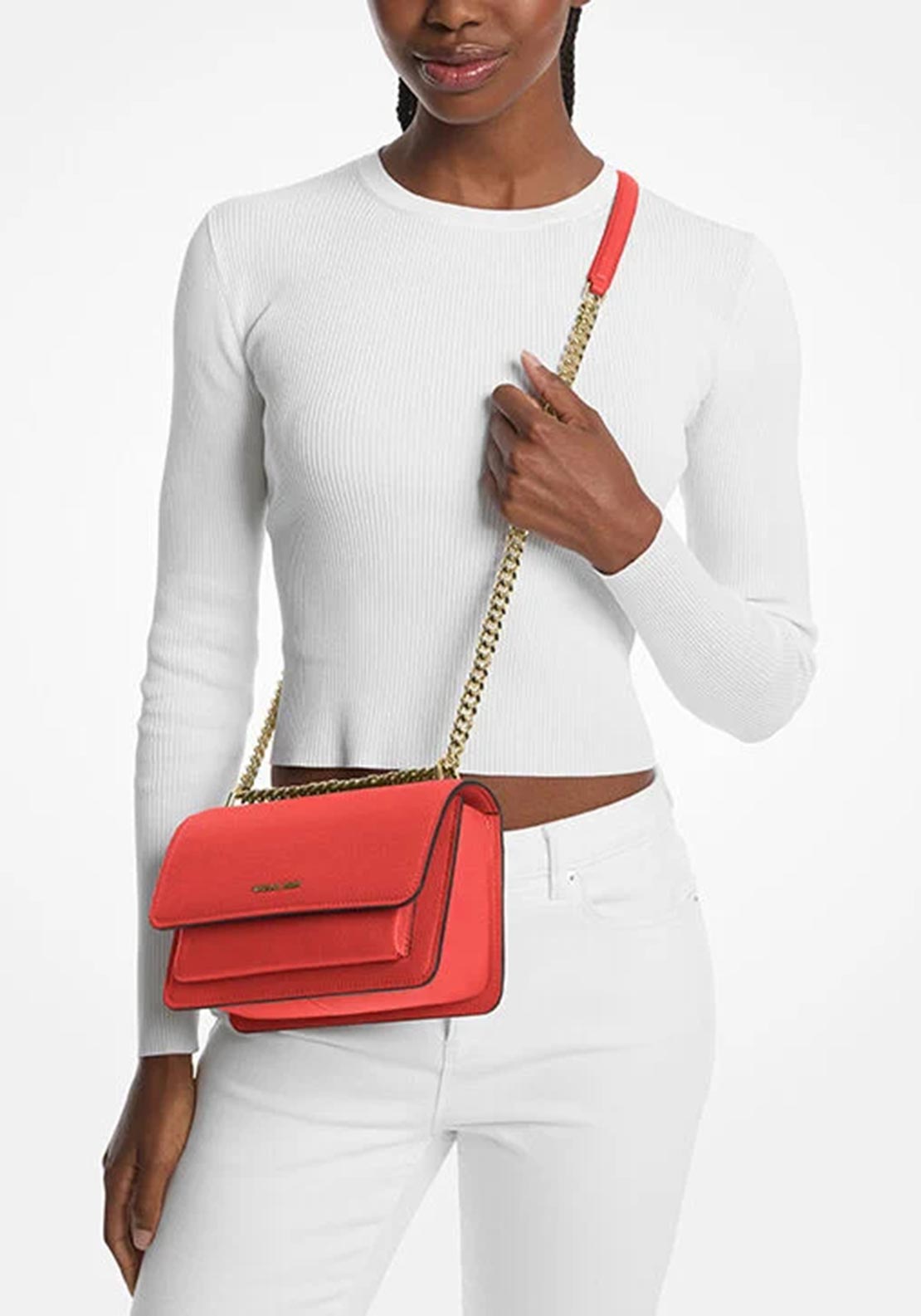 MICHAEL Michael Kors Claire Pebbled Crossbody Bag, Burnt Orange