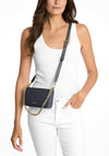 MICHAEL Michael Kors Bryant Pebbled Leather Convertible Pochette Crossbody Bag, Navy