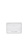 MICHAEL Michael Kors Jet Set Pebbled Leather Card Holder, Silver