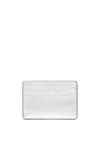 MICHAEL Michael Kors Jet Set Pebbled Leather Card Holder, Silver