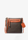 MICHAEL Michael Kors Jet Set Monogram Crossbody Bag, Brown & Orange