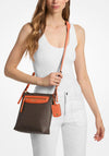 MICHAEL Michael Kors Jet Set Monogram Crossbody Bag, Brown & Orange