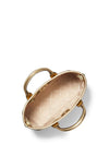 MICHAEL Michael Kors Luisa Metallic Leather Small Satchel Bag, Pale Gold