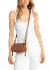 MICHAEL Michael Kors Lydia Leather Saddle Crossbody Bag, Tan