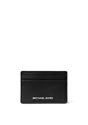 MICHAEL Michael Kors Pebbled Card Holder, Black