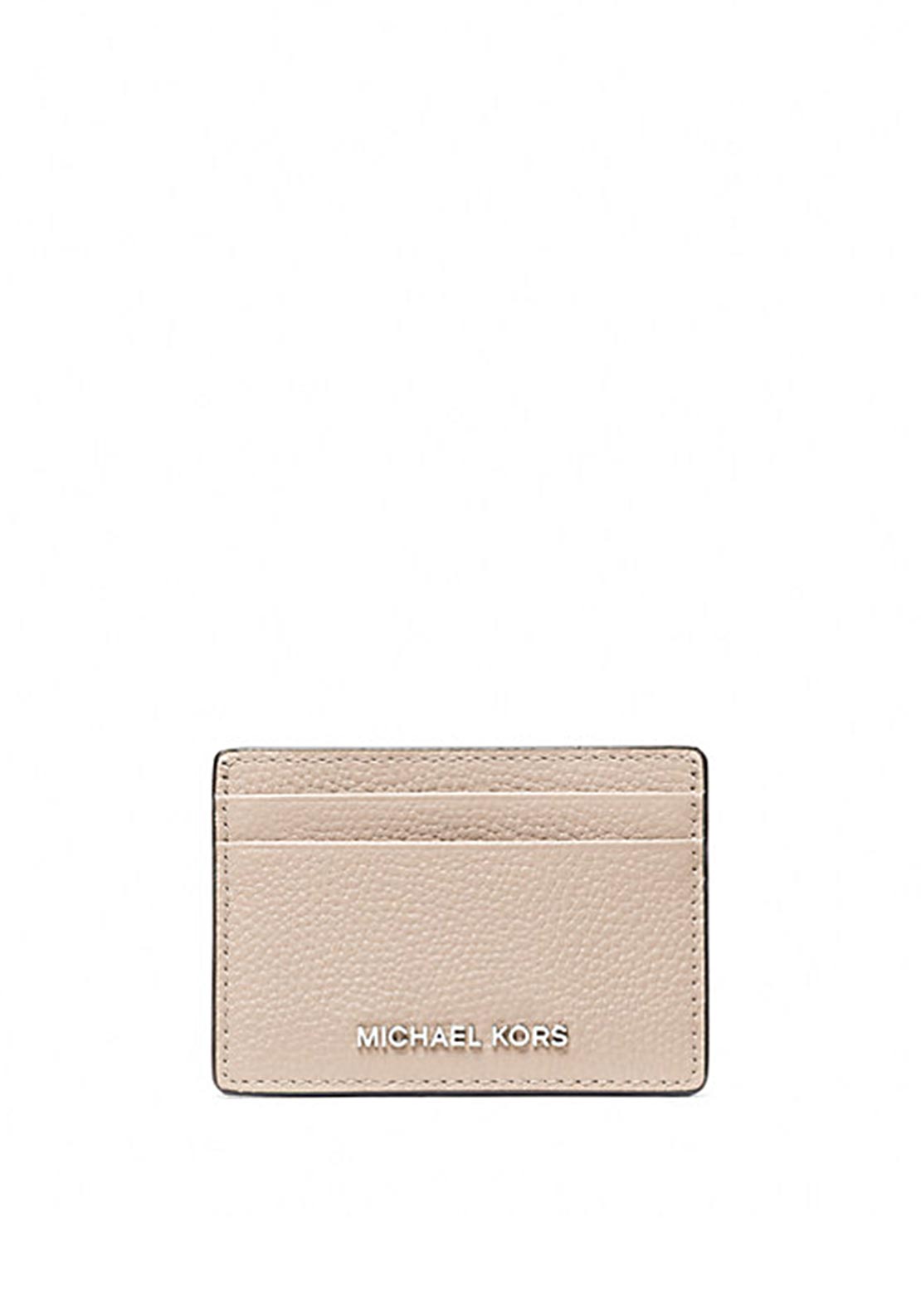 MICHAEL Michael Kors Pebbled Card Holder, Light Sand