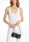 MICHAEL Michael Kors Zoe Pebbled Leather Pochette Shoulder Bag, Black