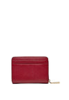 Jet Set Small Pebbled Leather Zip-Around Card Case, Deep Red