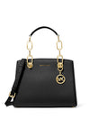 MICHAEL Michael Kors Leather Cynthia Satchel, Black