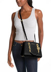 MICHAEL Michael Kors Leather Cynthia Satchel, Black