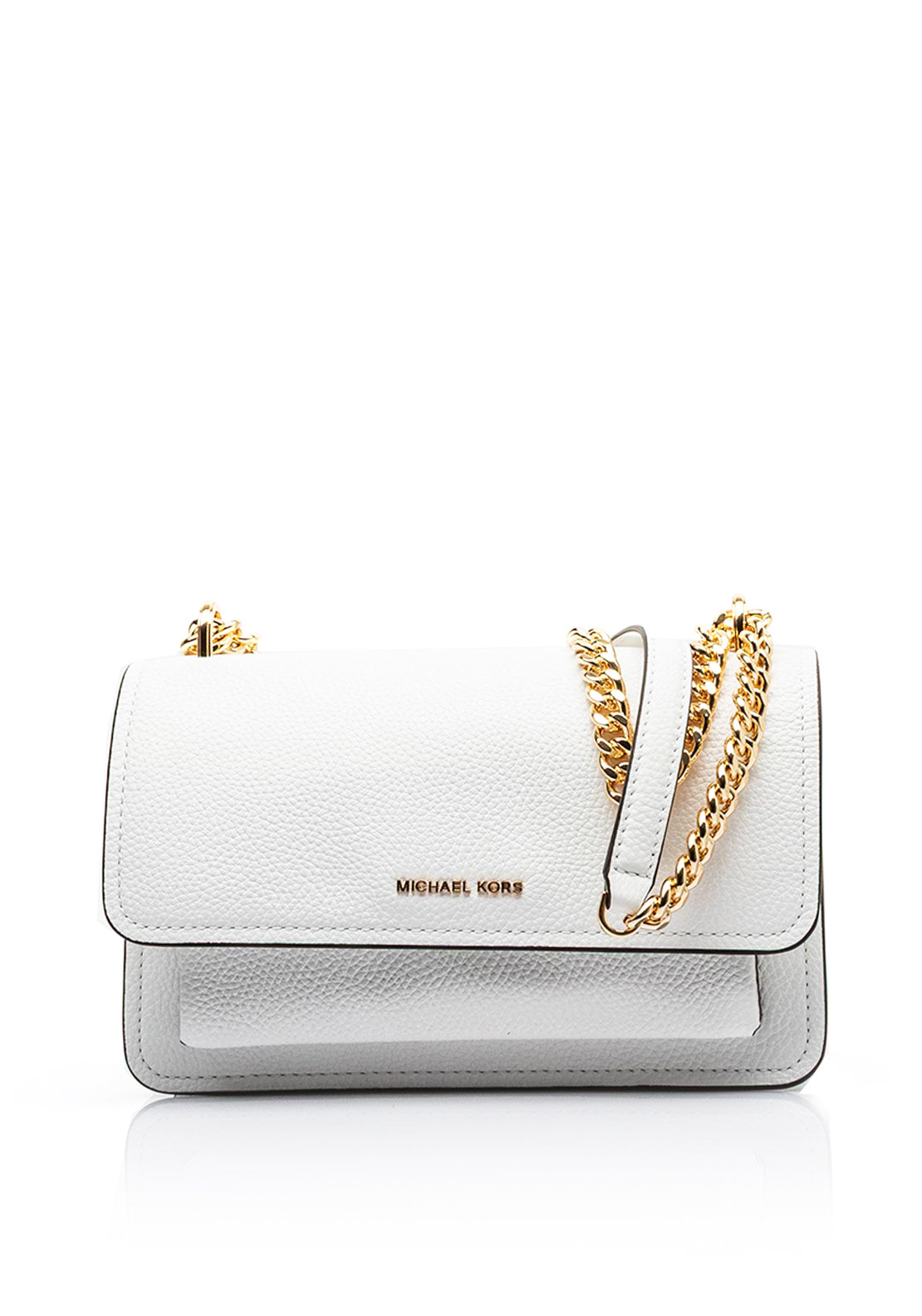 MICHAEL Michael Kors Claire Pebbled Crossbody Bag, Optic White